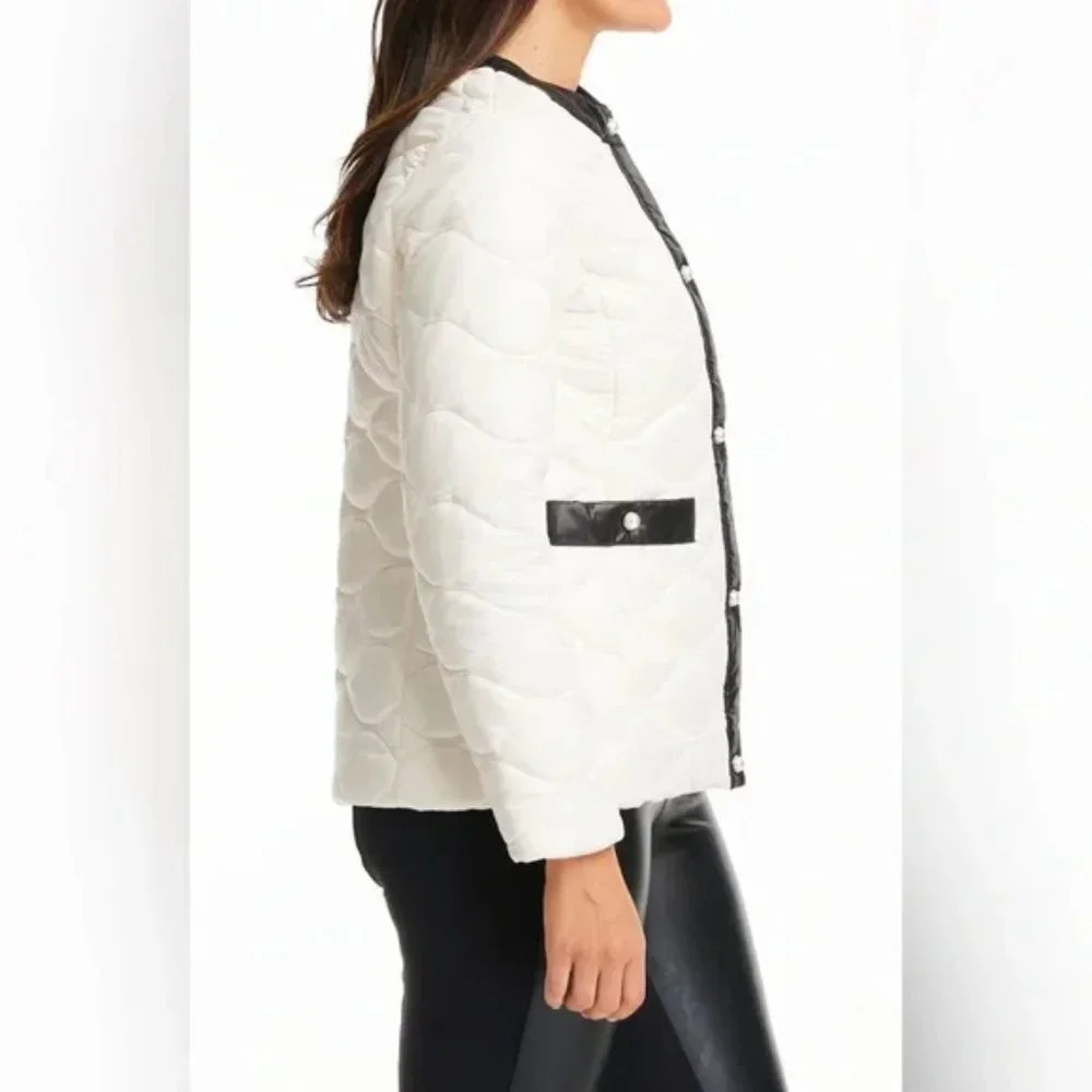 Kate Spade New York Framed Quilted with Pearl Snaps Jacket